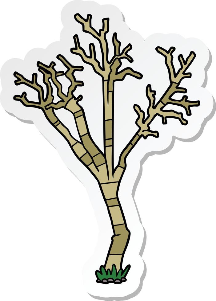 pegatina de un árbol de invierno de dibujos animados vector