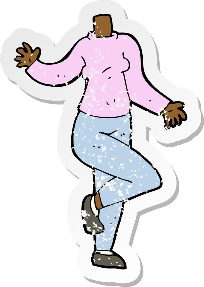 retro distressed sticker of a cartoon body vector