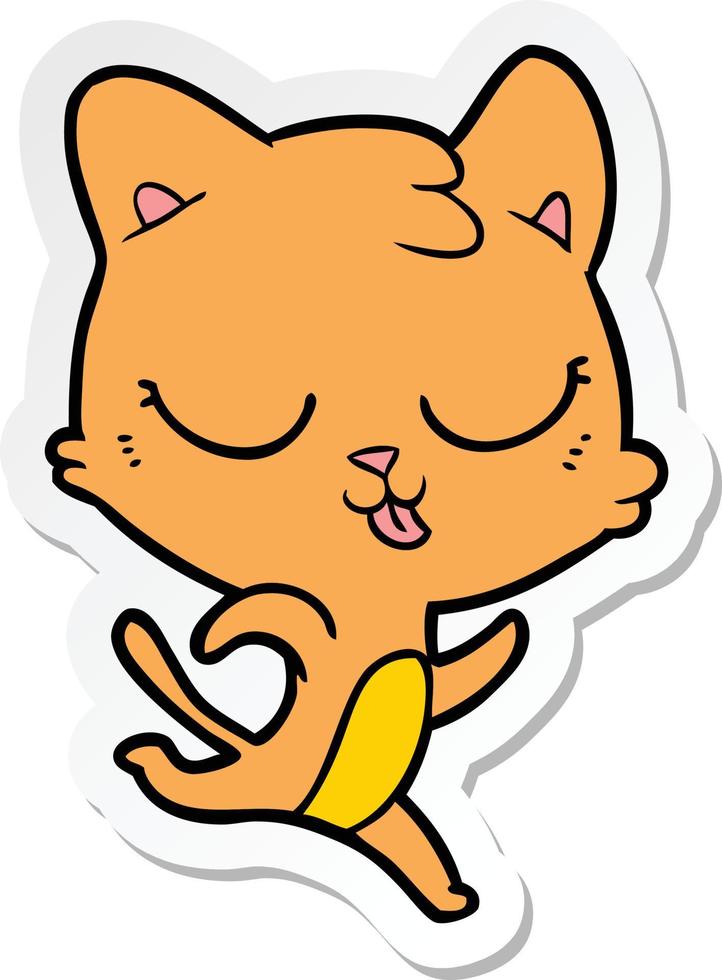 sticker of a cartoon cat running vector