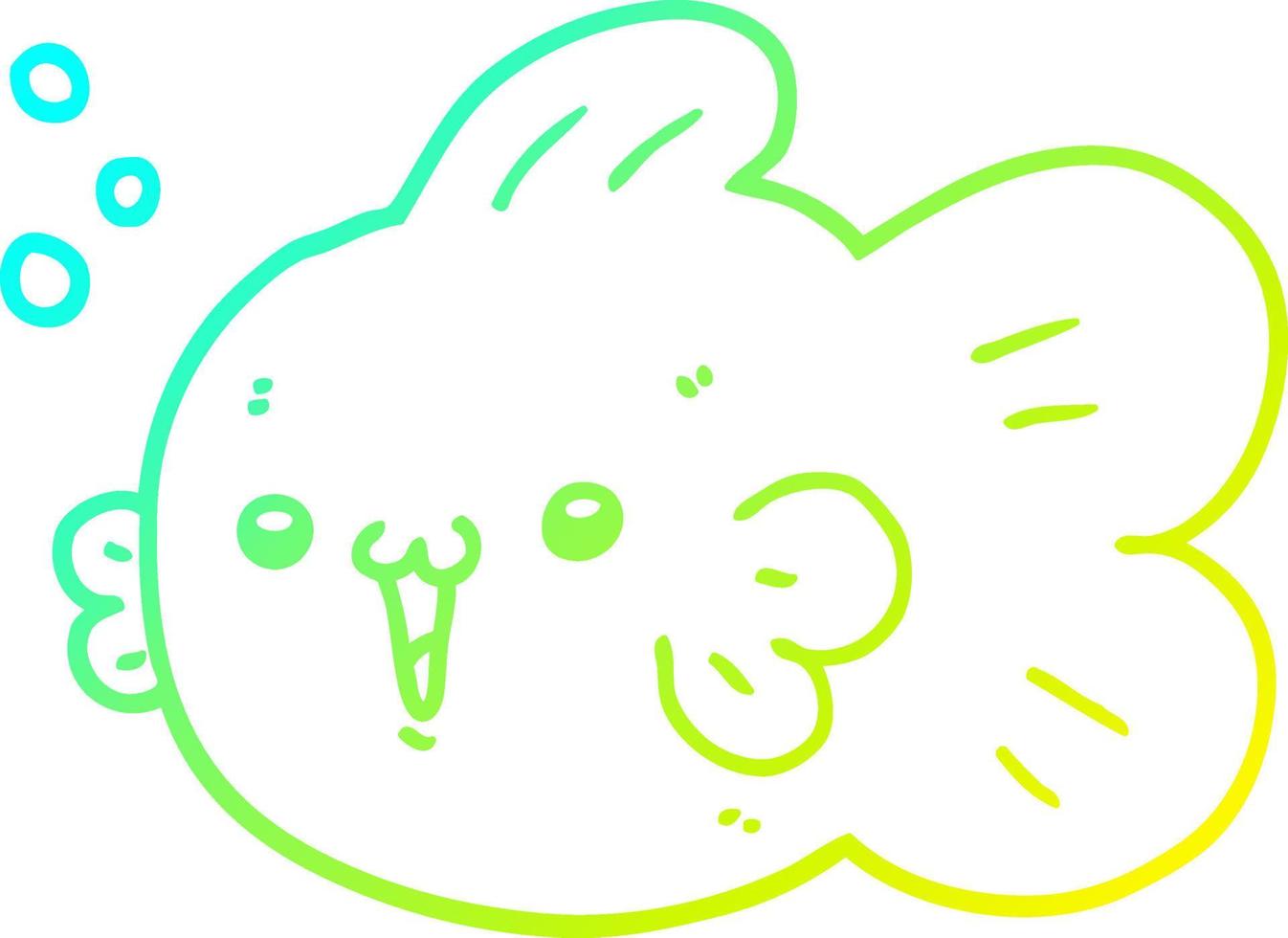 cold gradient line drawing cartoon fish vector