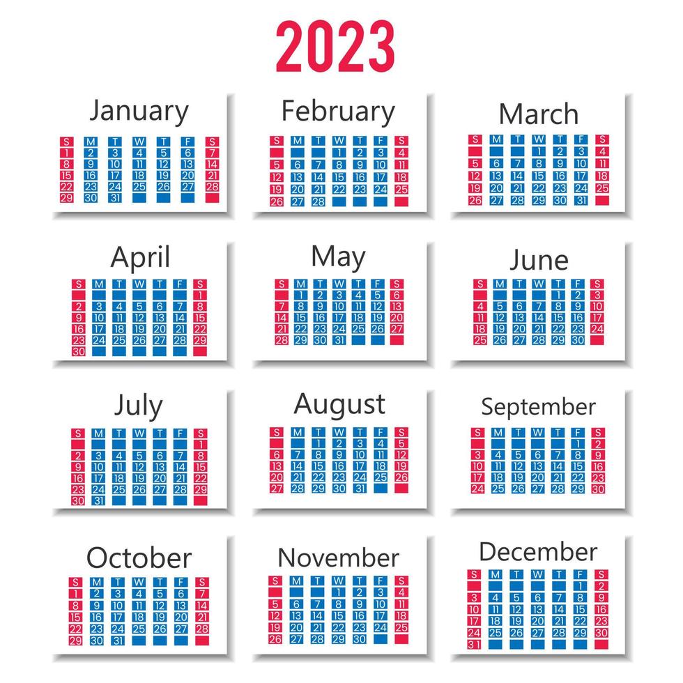 calendario 2023 diseño profesional único y creativo vector