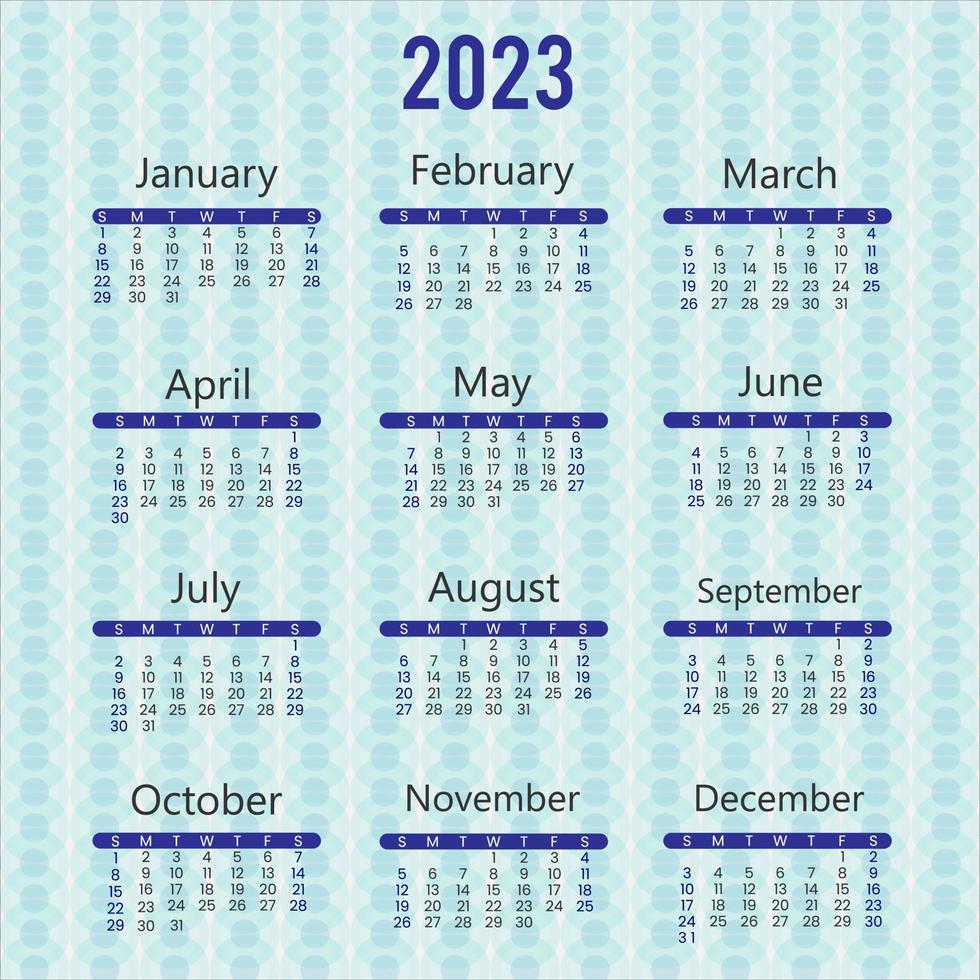 Calendar 2023 Unique and Creative Professional design vector