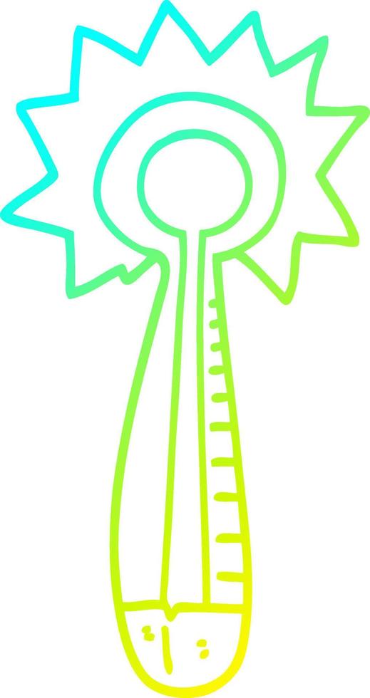 cold gradient line drawing cartoon medical thermometer vector