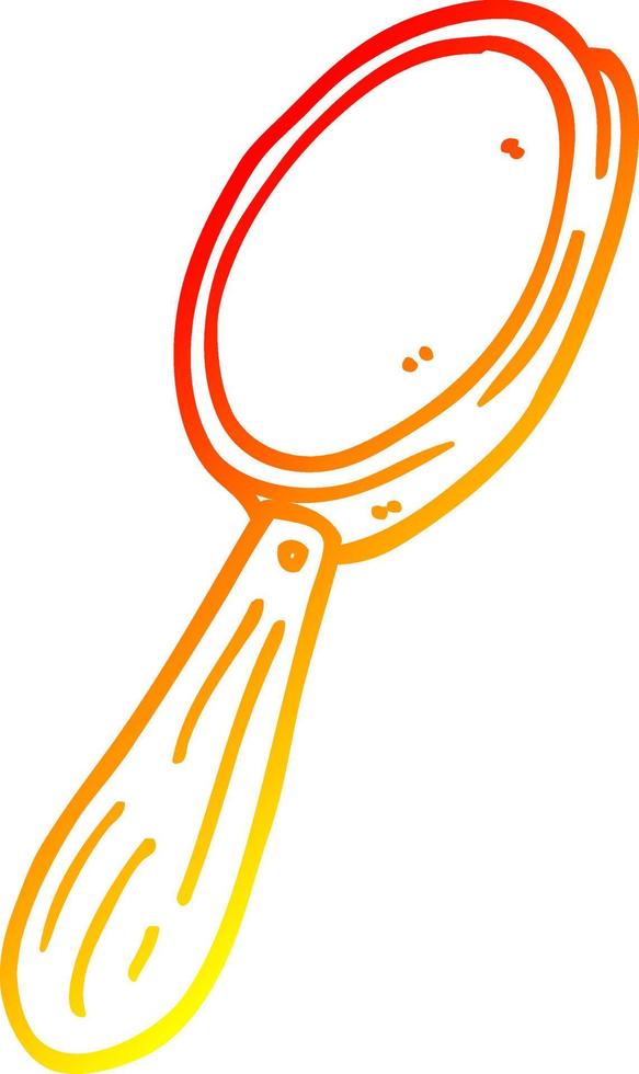 warm gradient line drawing cartoon magnifying glass vector