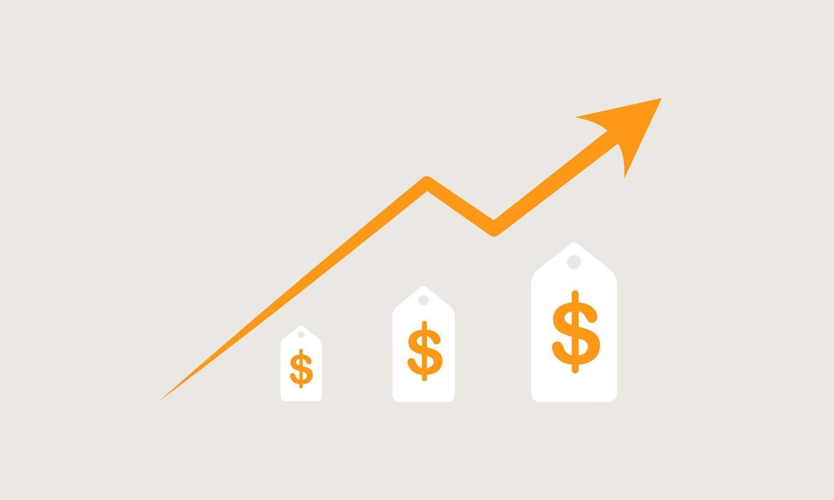 ilustración del concepto de inflación. la estanflación como crisis financiera o recesión económica concepto de persona diminuta. ilustración del precio de los productos básicos que se están encareciendo. vector