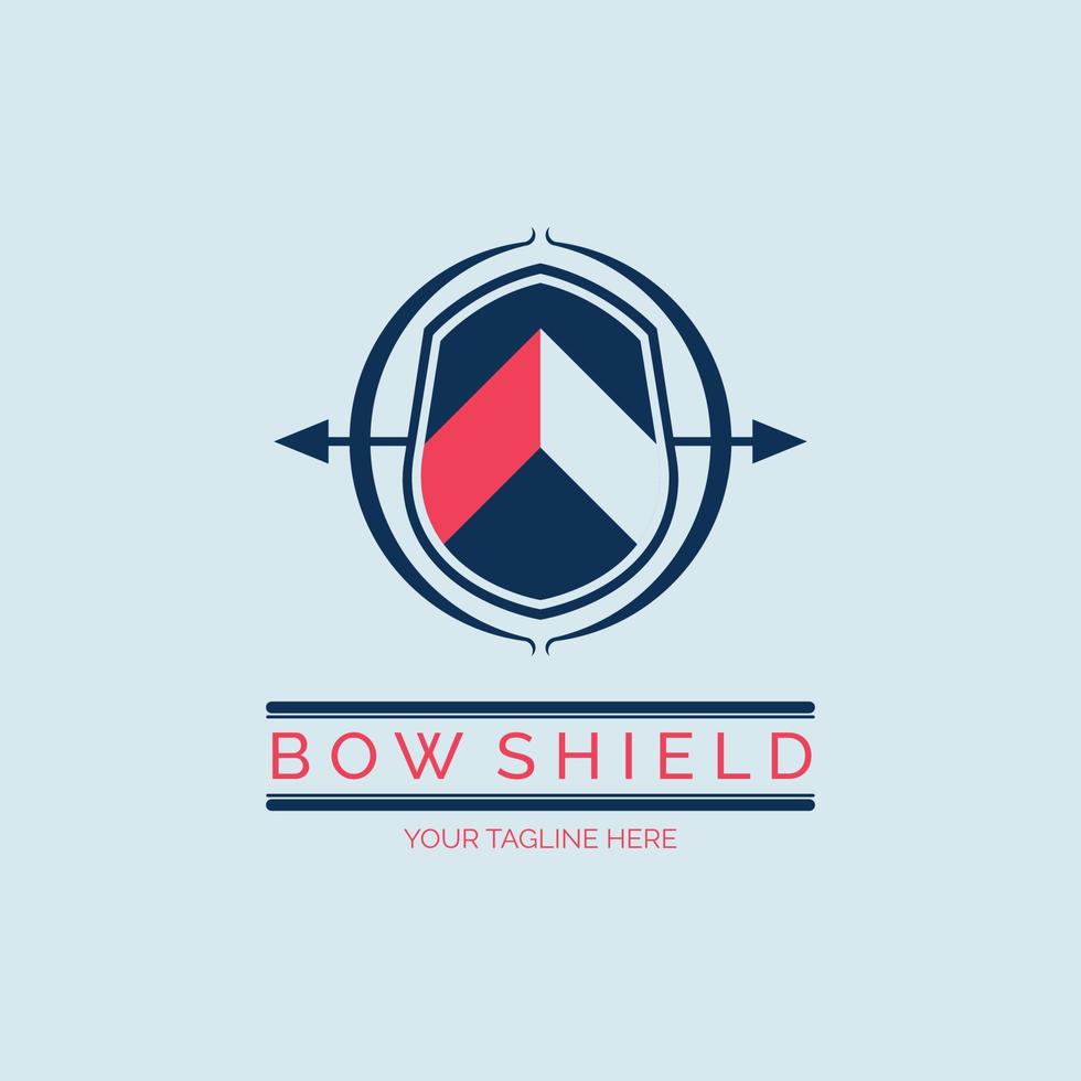 bow shield archer logo design template for brand or company and other vector
