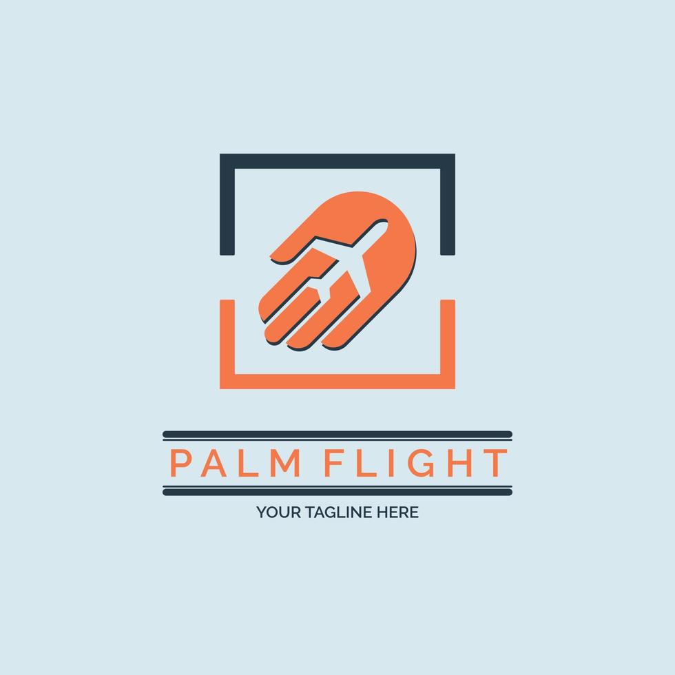 flying palm flight aviation logo design template for brand or company and other vector