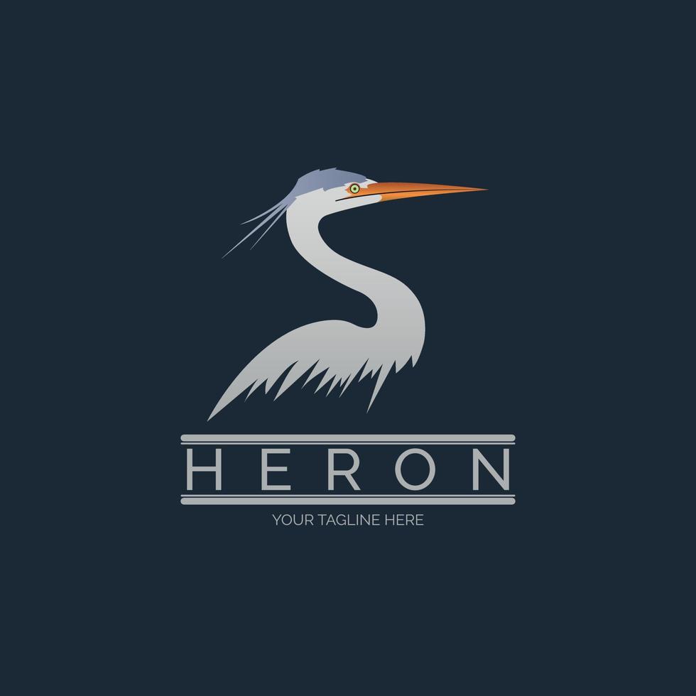 heron stork logo template design vector for brand or company and other