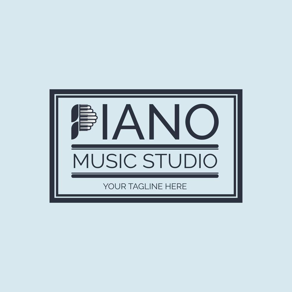 Piano tuts music studio letter logo design template for brand or company and other vector