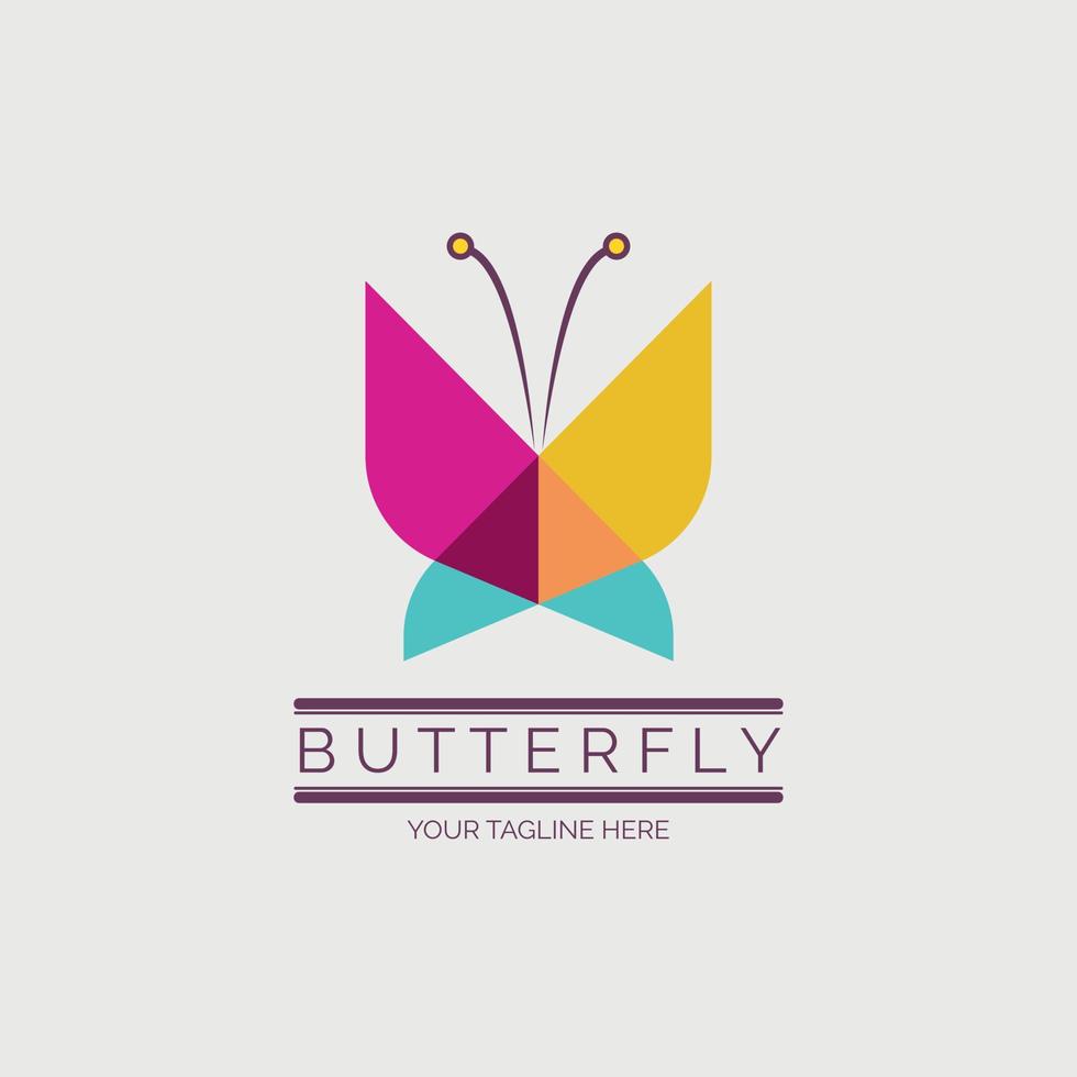 butterfly modern logo template design for brand or company and other vector