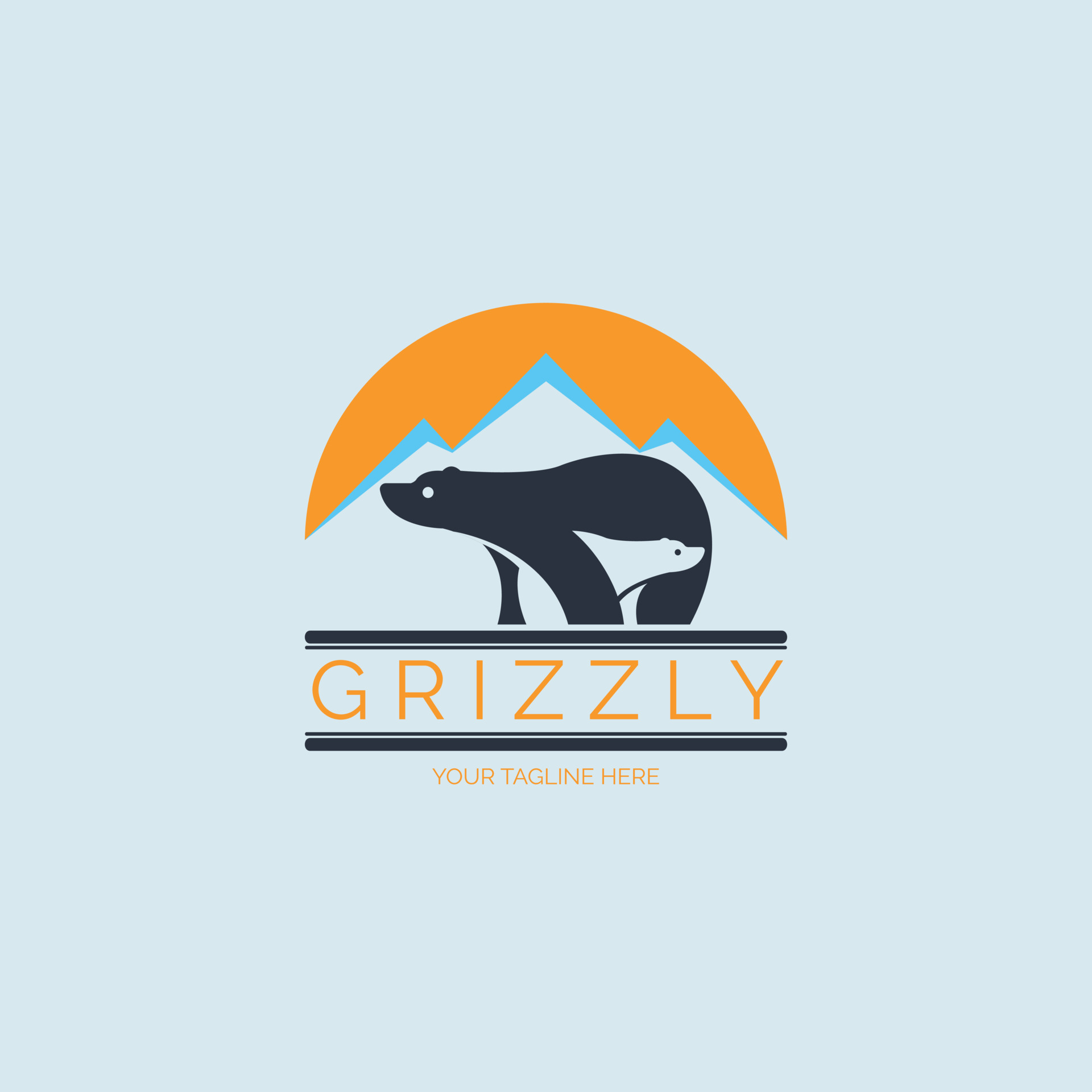 Grizzly Polar Bear logo template design for brand or company and other 10477117 Vector Art at