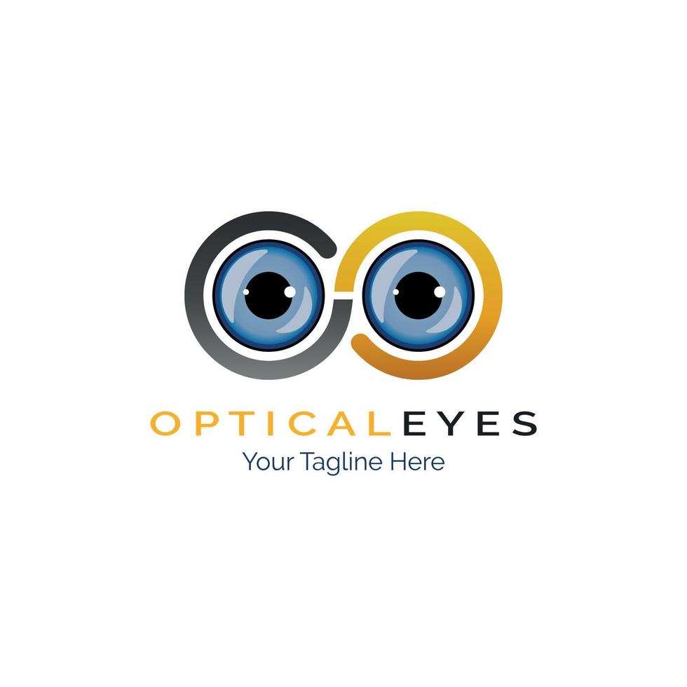 optical eye glass modern logo design template for brand or company and other vector