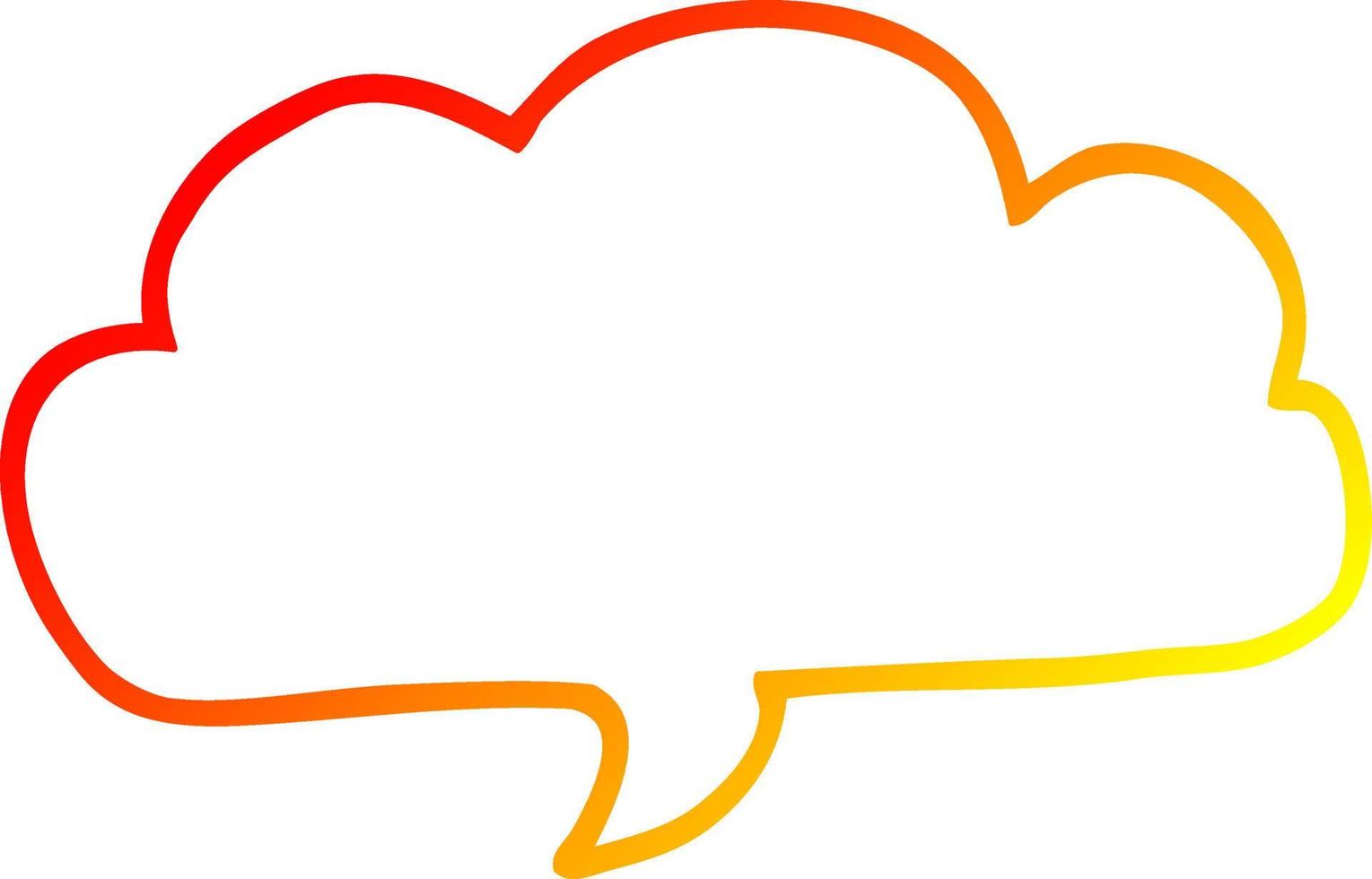 warm gradient line drawing cartoon cloud speech bubble vector