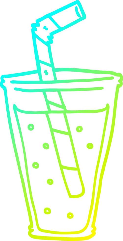 cold gradient line drawing cartoon fizzy drink vector