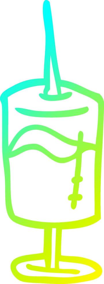 cold gradient line drawing cartoon medical syringe vector