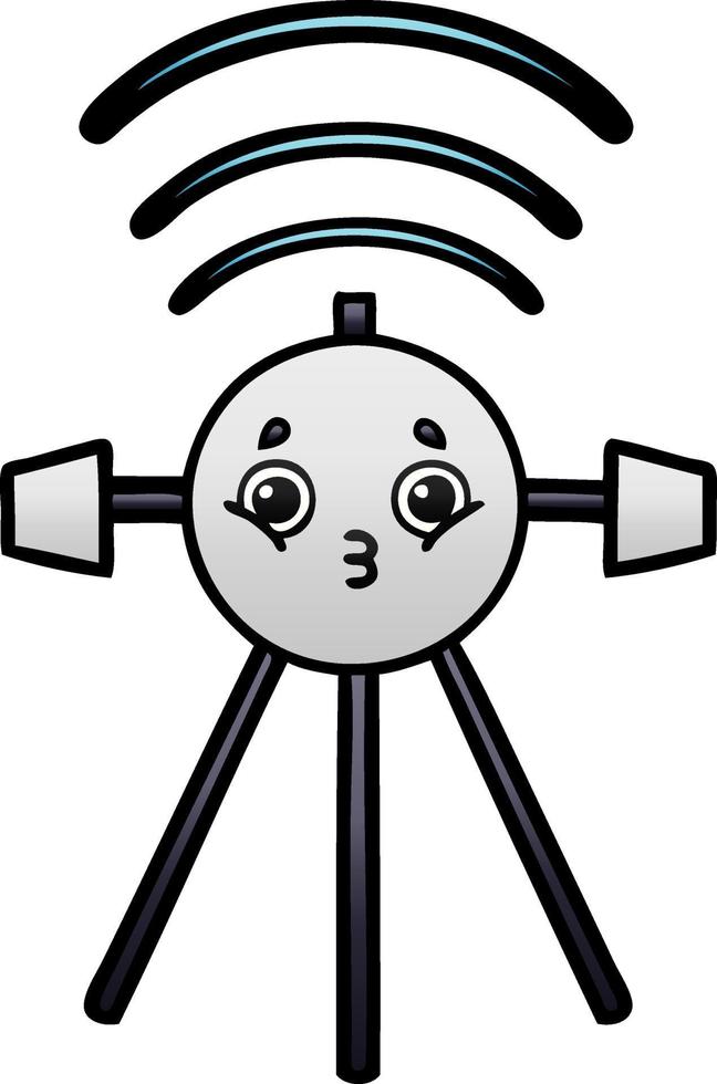 gradient shaded cartoon satellite vector