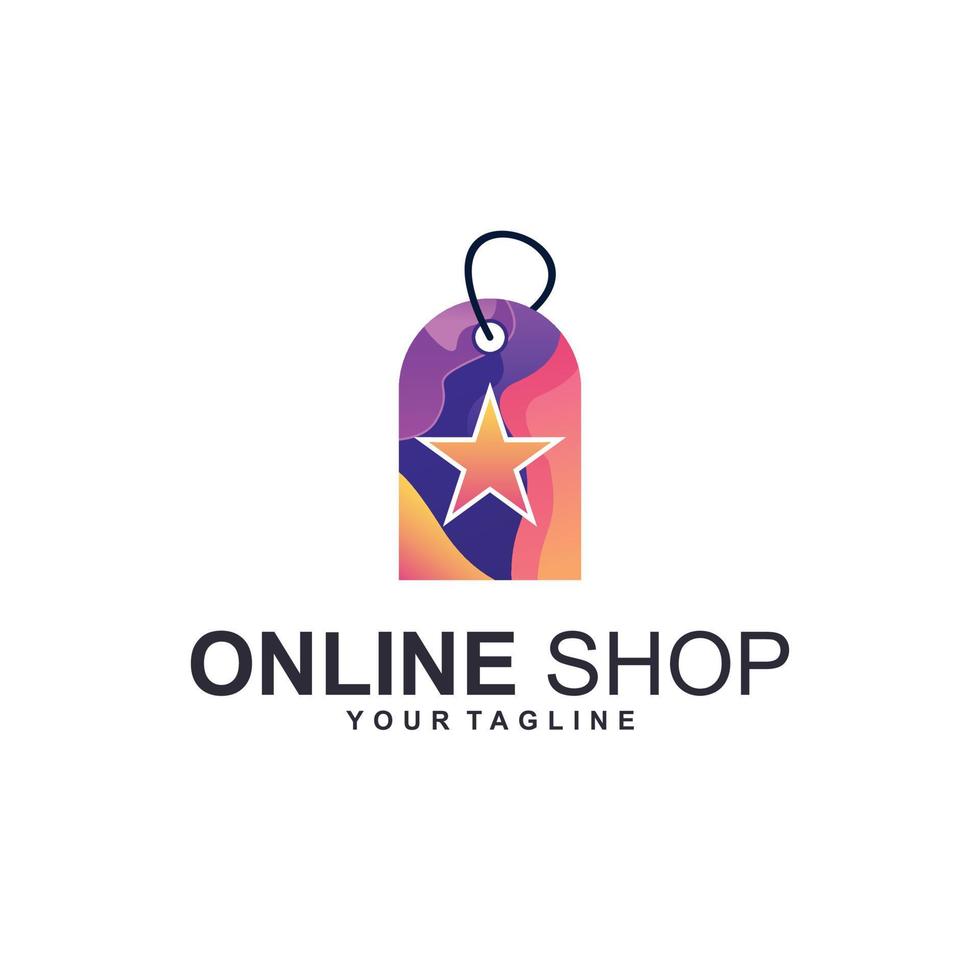 Online store gradient logo vector