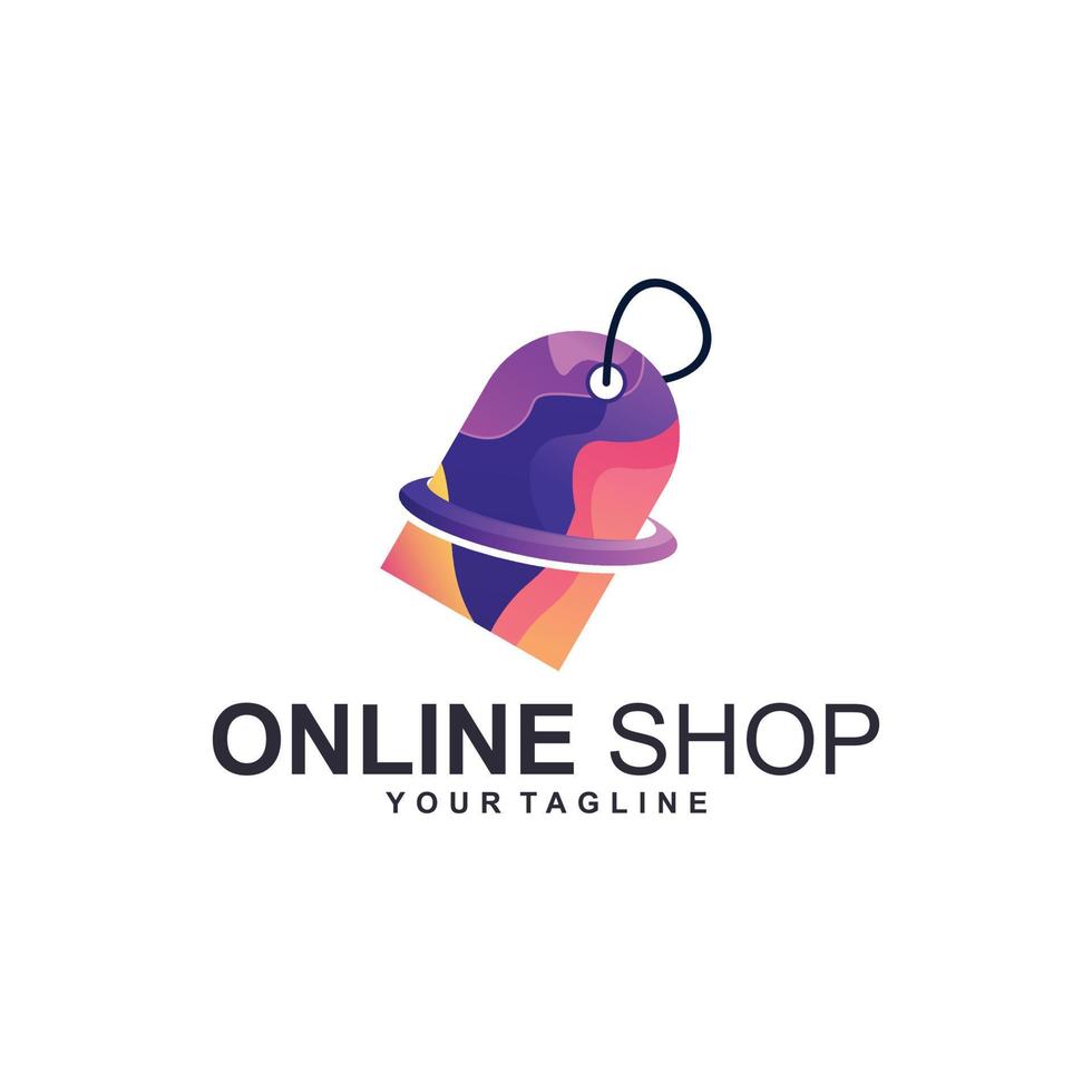 Online store gradient logo vector
