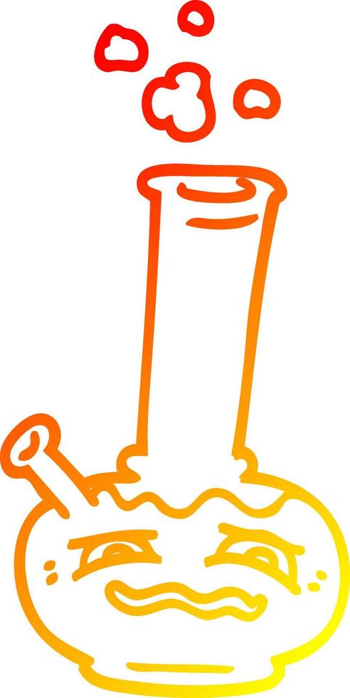 warm gradient line drawing cartoon bong vector