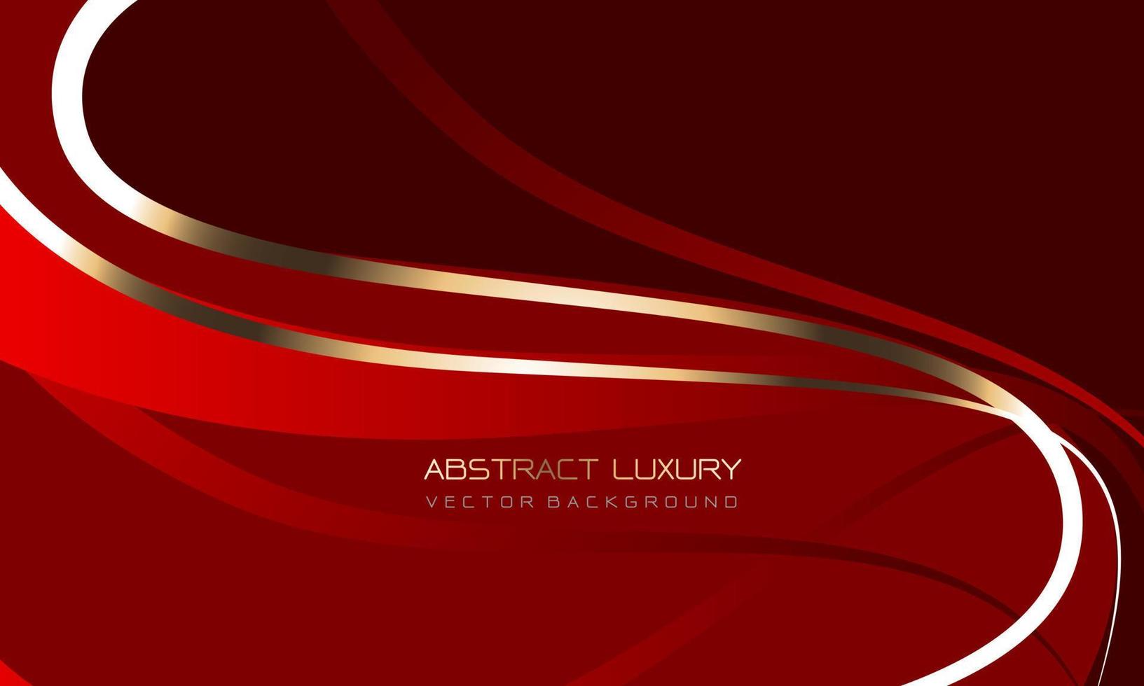 Abstract luxury red gold lines curve on design modern background vector