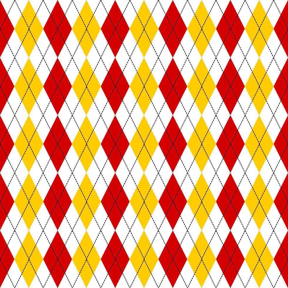 argyle yellow red pattern seamless design vector