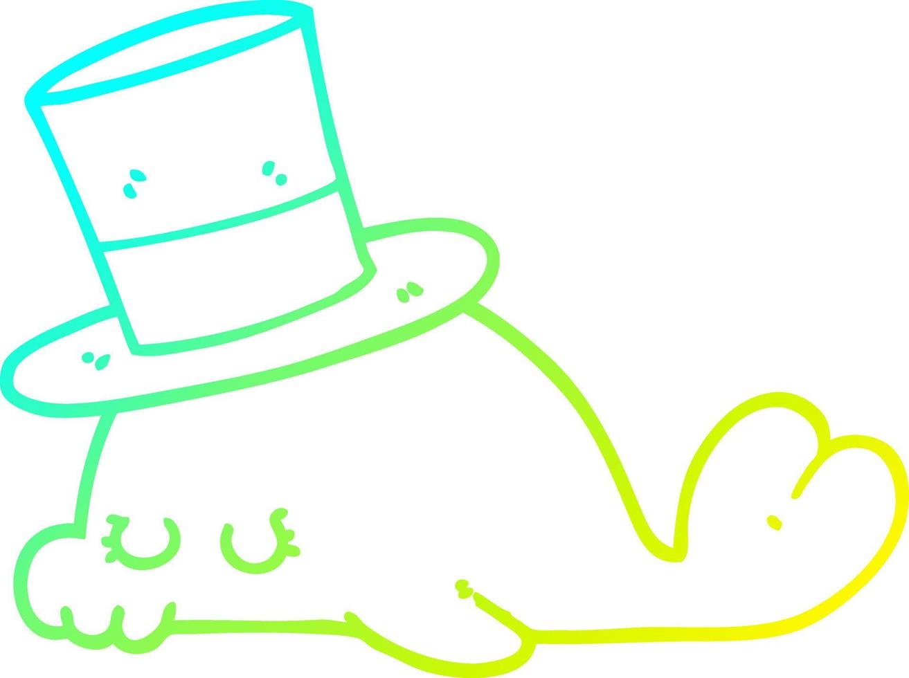 cold gradient line drawing cute cartoon dolphin vector