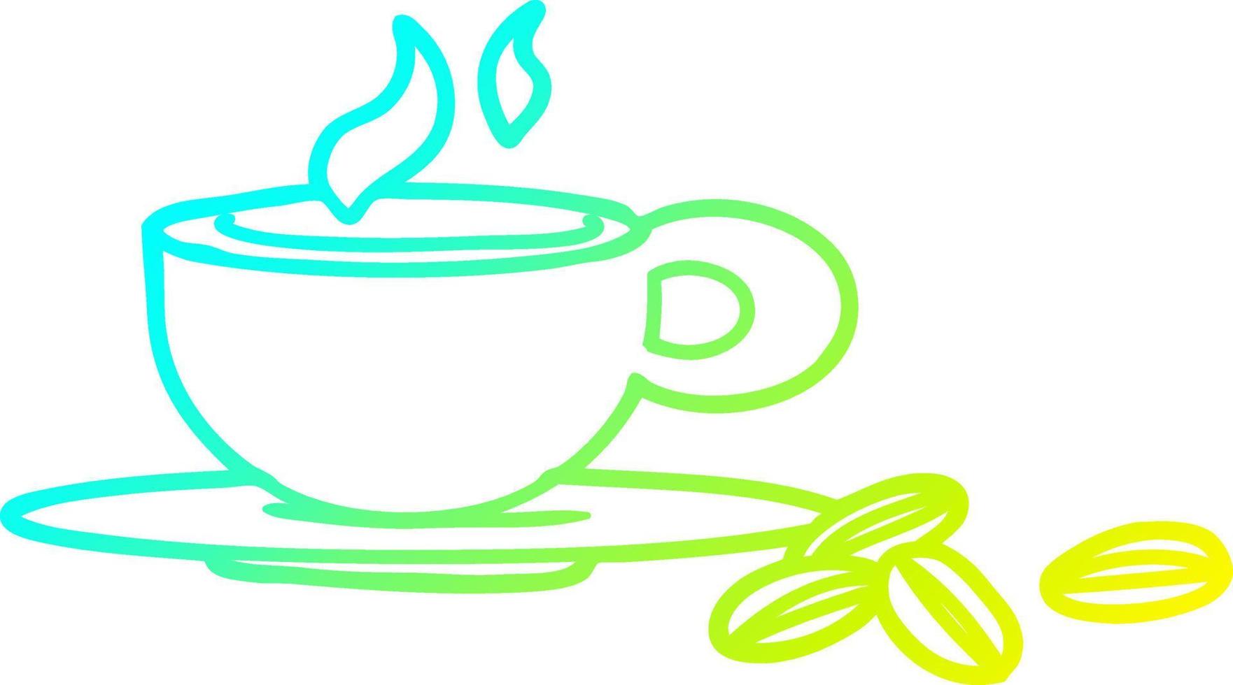 cold gradient line drawing a lovely cup of coffee vector