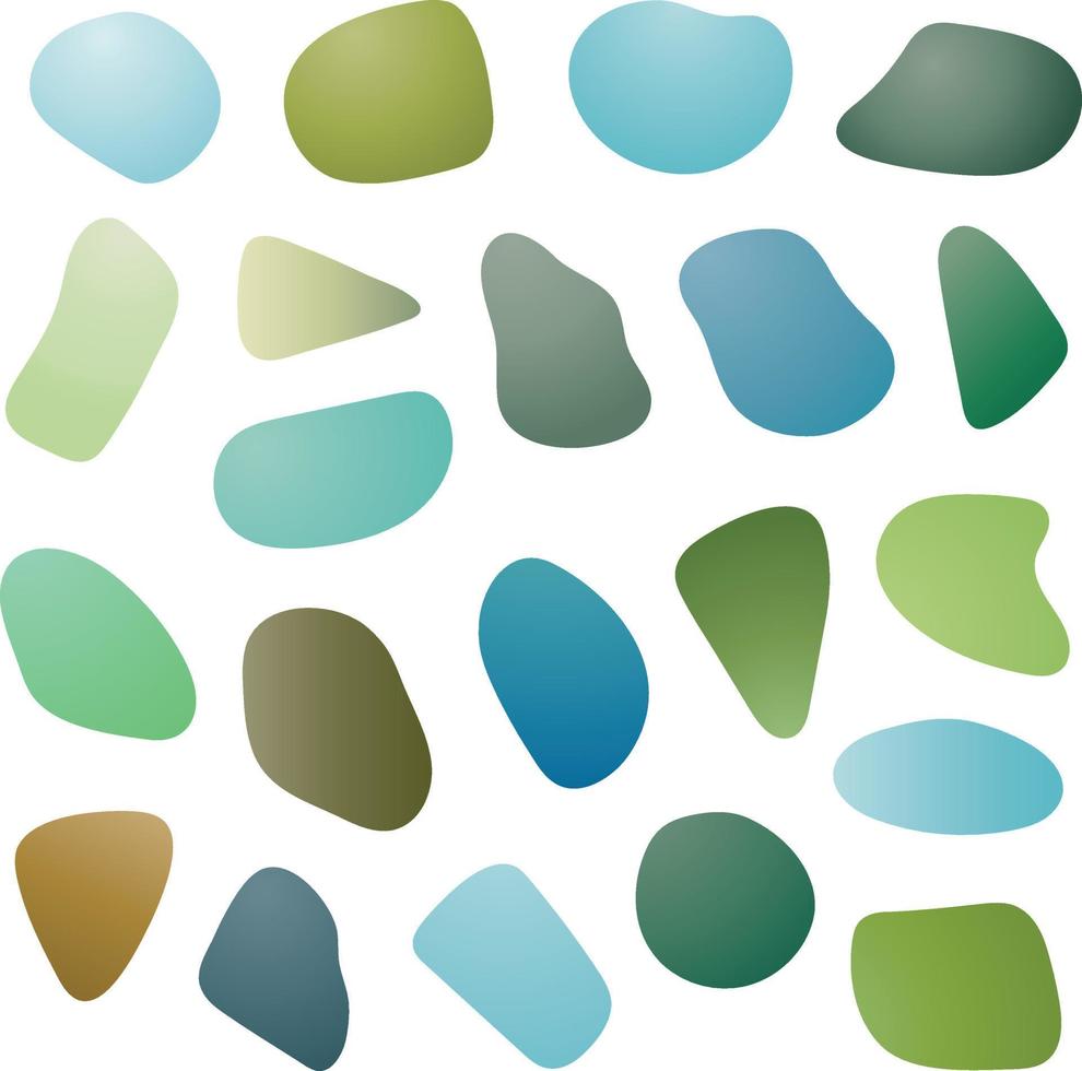 sea glass organic vector shapes