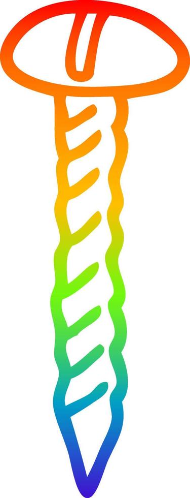 rainbow gradient line drawing brass screw vector