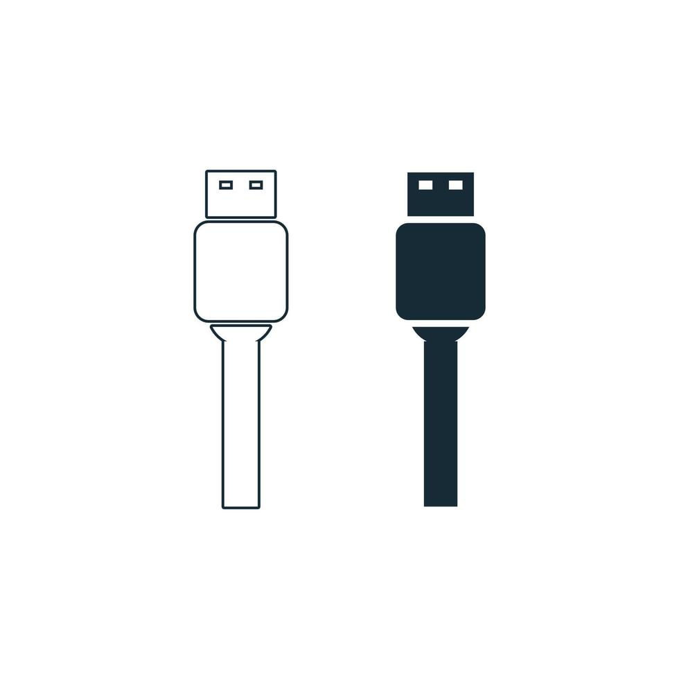 elementos de plantilla de diseño de icono de dispositivo de cable de conexión usb vector