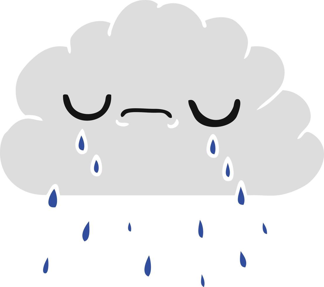 cartoon of cute crying cloud vector