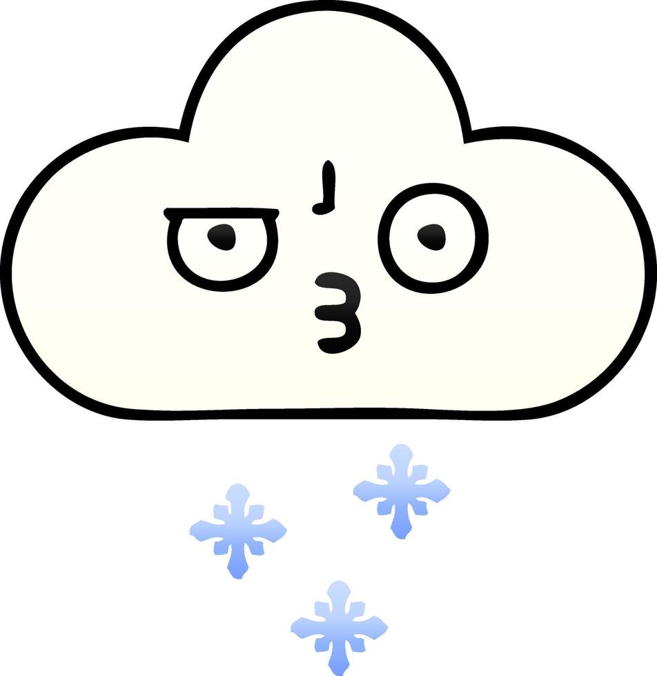 gradient shaded cartoon snow cloud vector