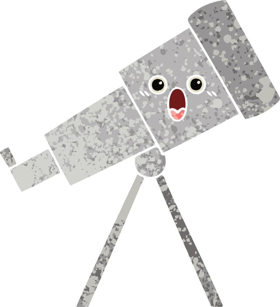 retro illustration style cartoon telescope vector