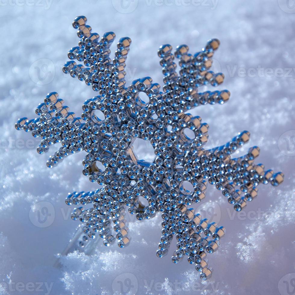 artificial snowflake in winter photo