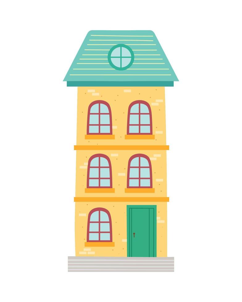 yellow building facade vector