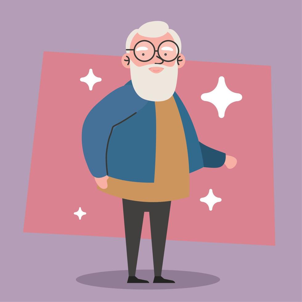 old man standing vector