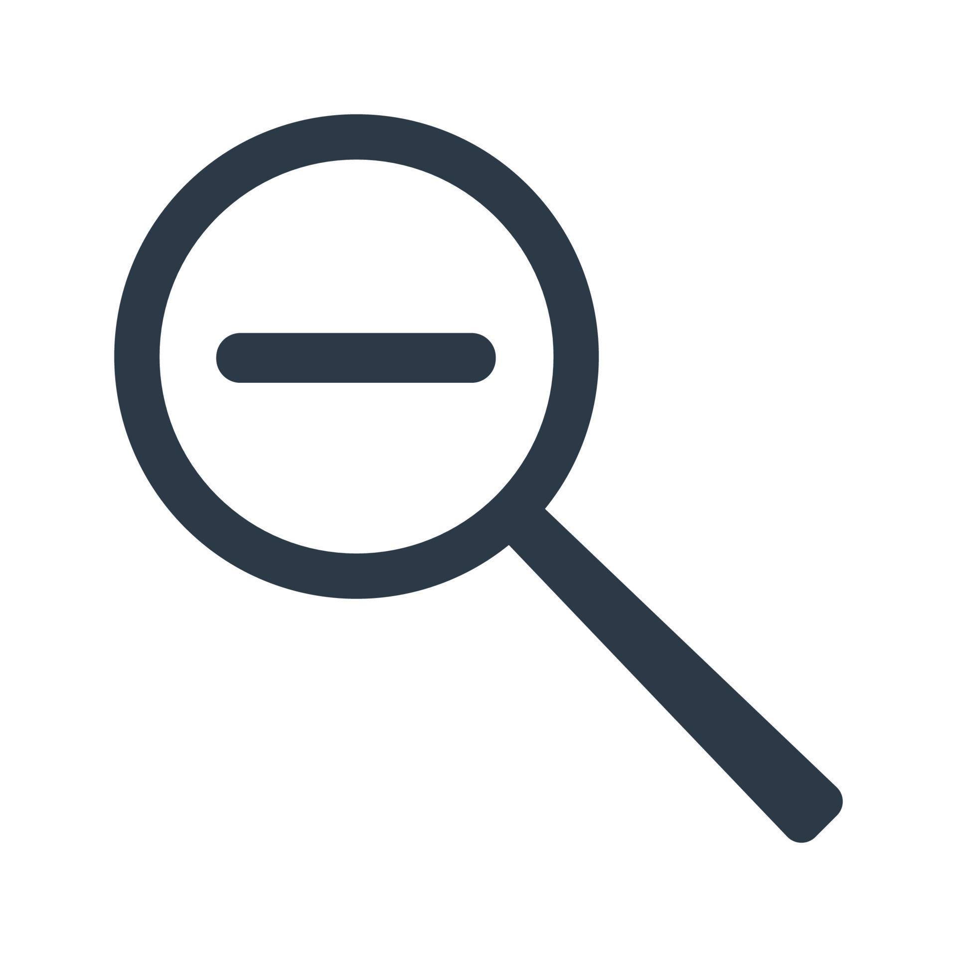 Magnifier decrease zoom icon in flat style. Vector illustration ...