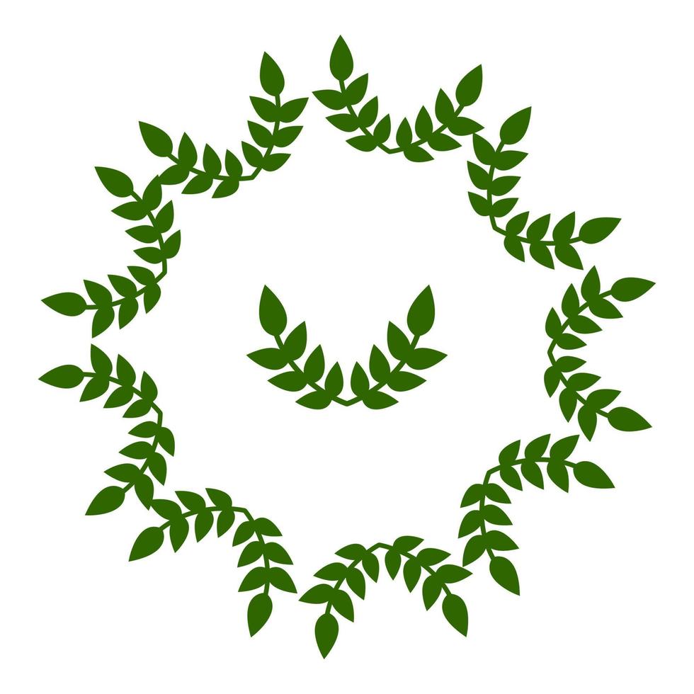 marco circular de hojas. decoraciones de boda, invitaciones. silueta verde. ilustración vectorial para su diseño, web. vector