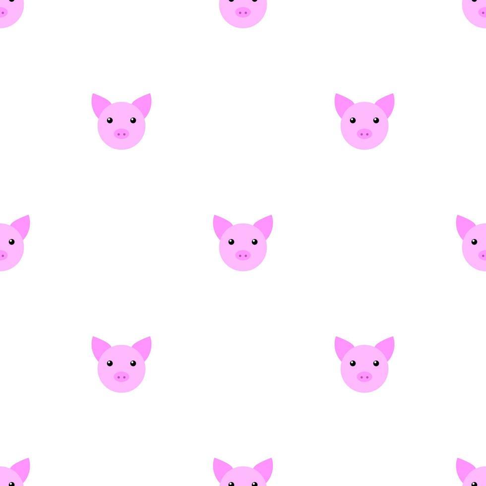 Seamless pattern with cute pig. Vector illustration for design, web, wrapping paper, fabric, wallpaper.