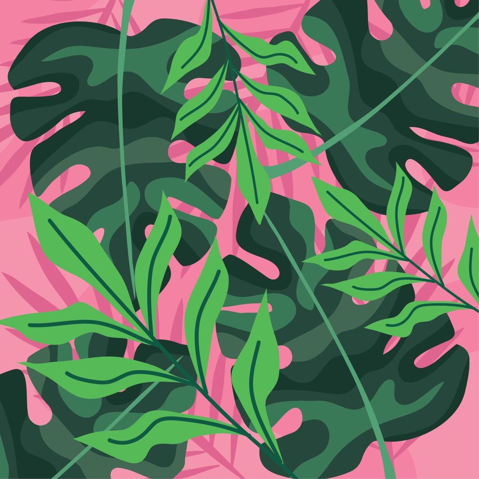 jungle tropical leaves pattern vector