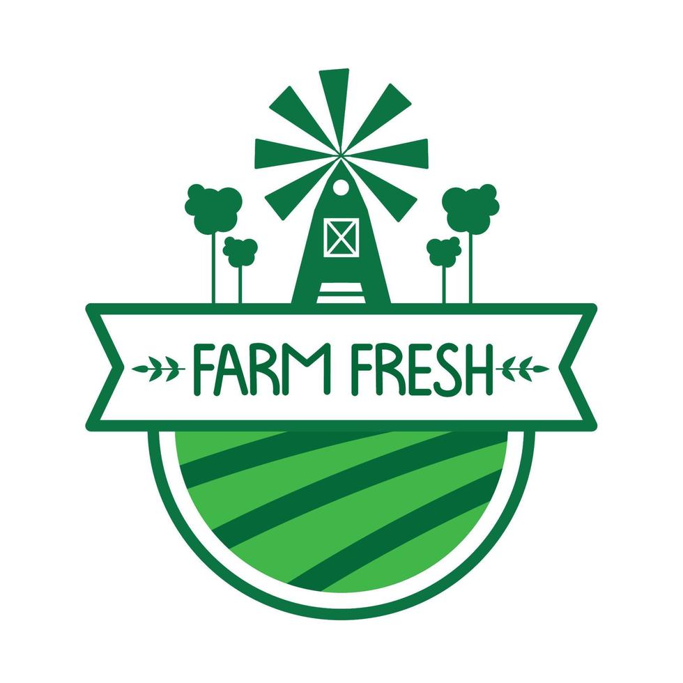 farm fresh with windmill vector