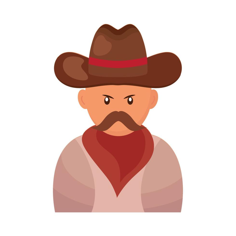 vaquero con bigote vector