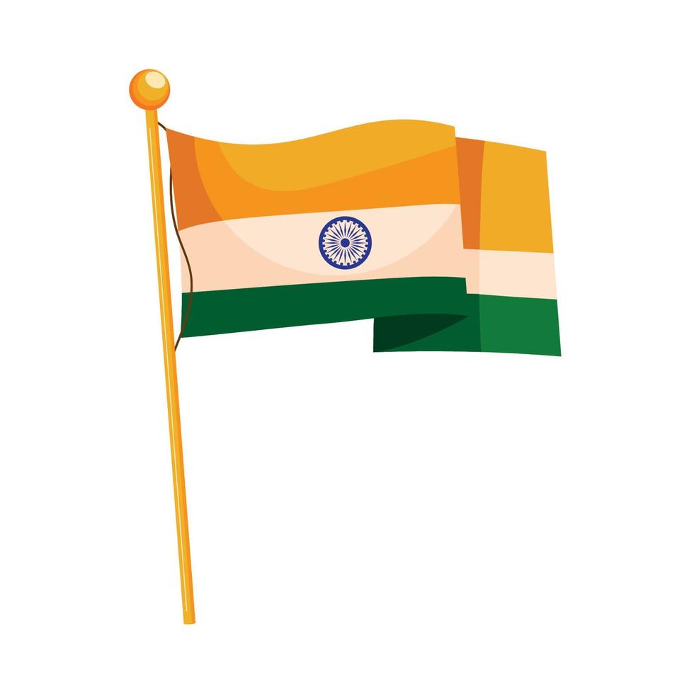 india flag in pole vector