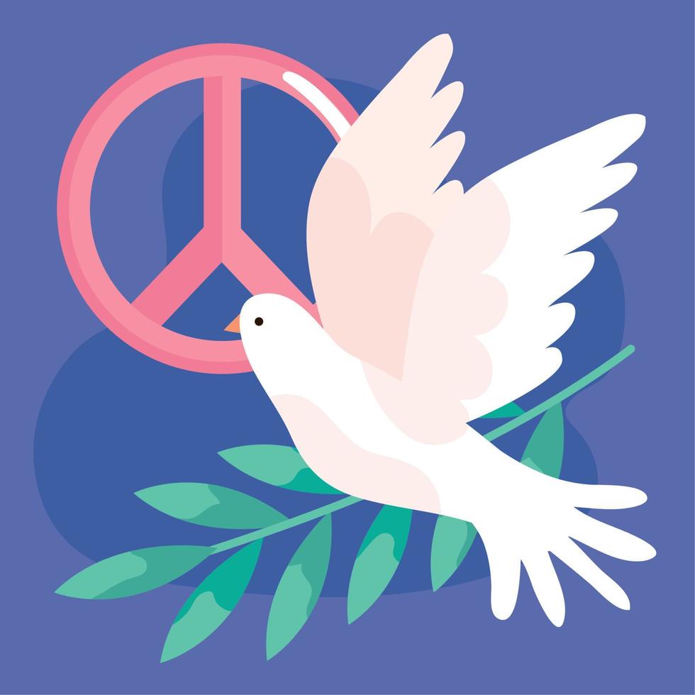 peace dove with symbol vector