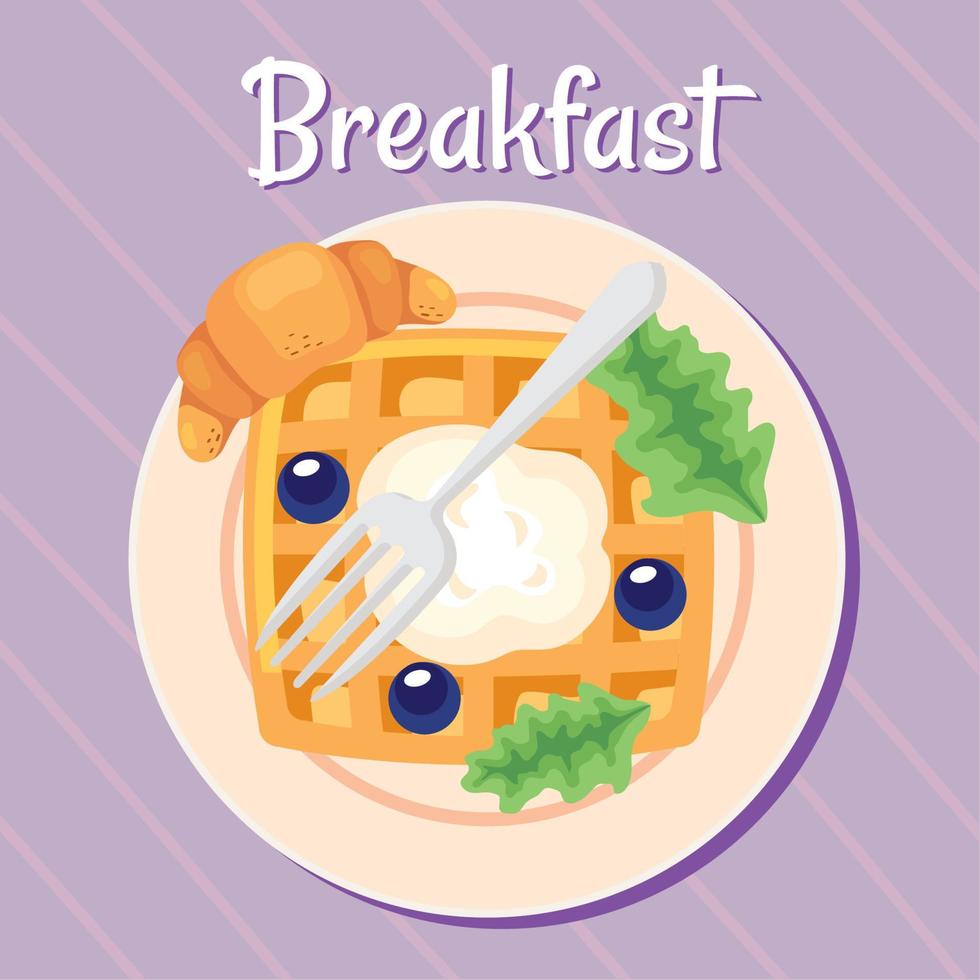 letras de desayuno con panqueque vector