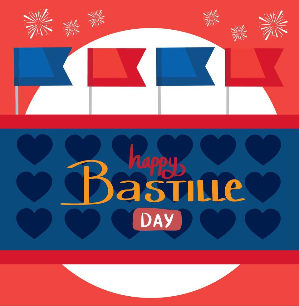 bastille day postcard vector