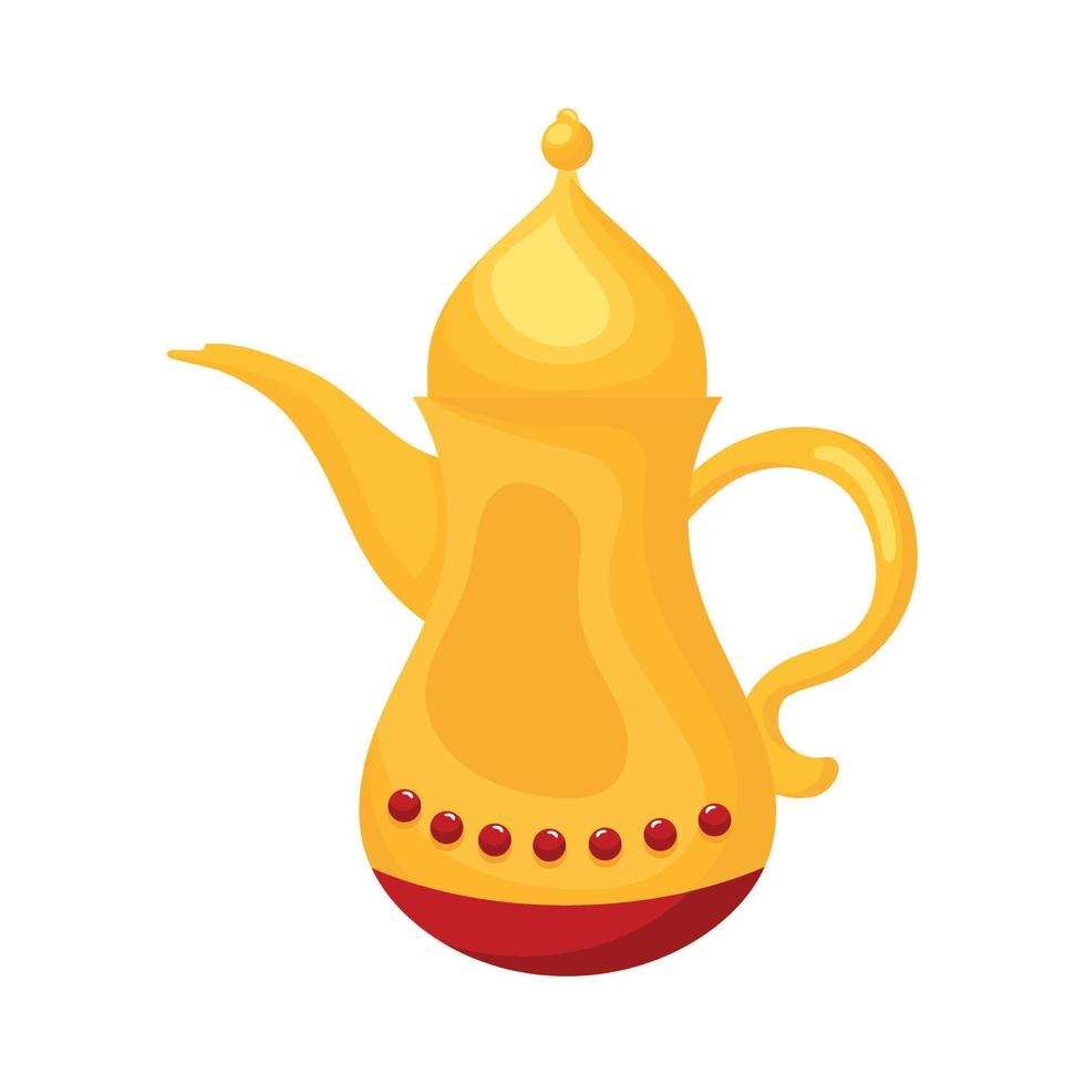 golden teapot utensil vector