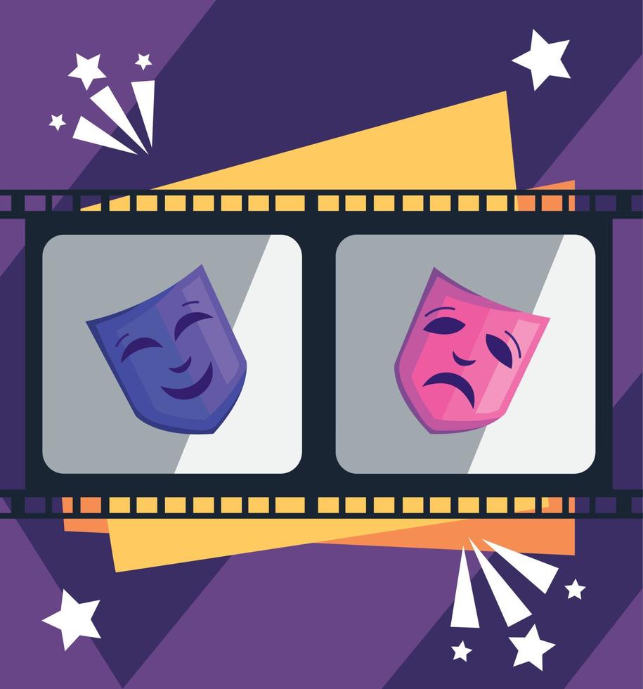 cinema masks in tape vector