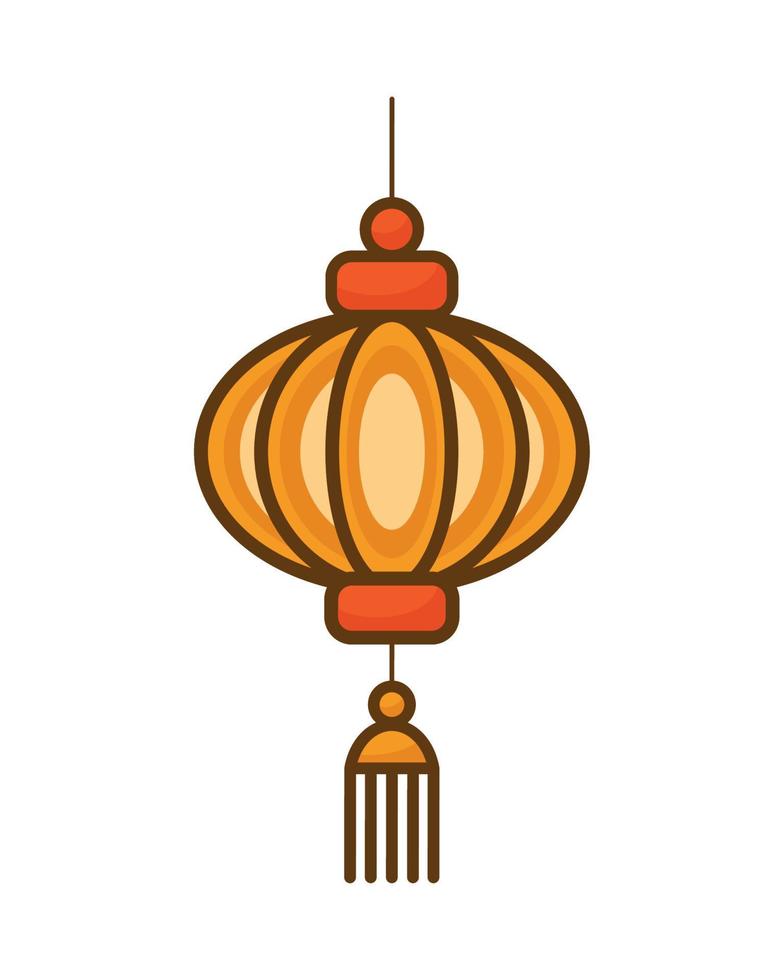 circular chinese lamp hanging vector