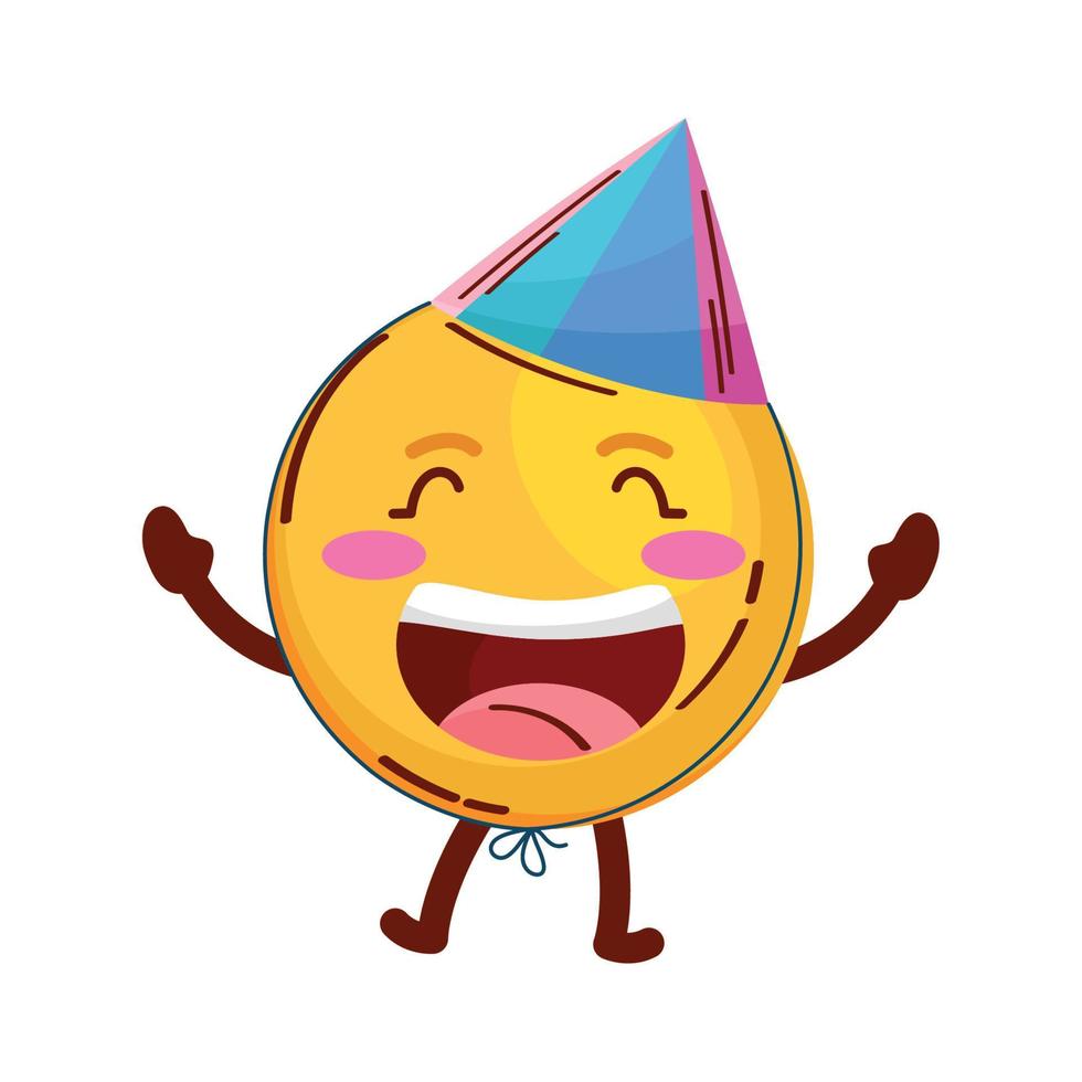 happy emoticon celebrating vector